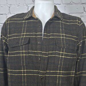 Lucky Brand Brown Plaid Wool Blend Workshirt, Men's Medium